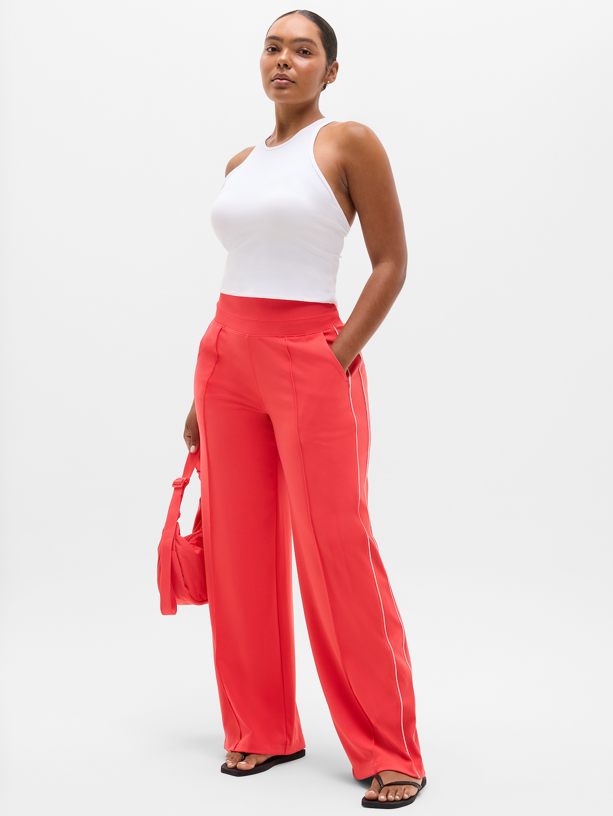 Venice High Rise Track Stripe Wide Leg Pant